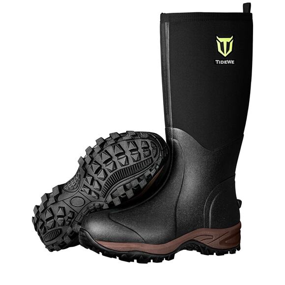 TIDEWE Rubber Neoprene Boots Size 7 Waterproof Black, Brown main image 6